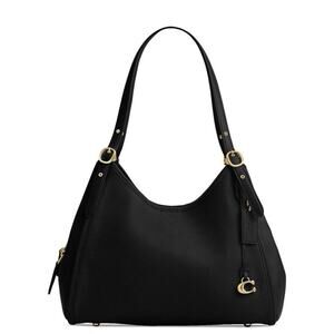 NWT Coach Bella Medium Leather Shoulder Bag In Black /Brass CR979